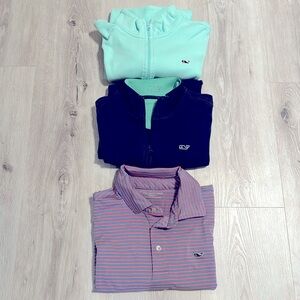 Boys Vinyard Vines sweaters  size L - bundle of 3 (2 zip up sweaters and 1 polo)